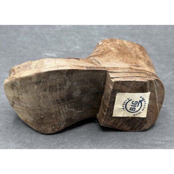 Vintage Hand Carved Wooden Shoe W/Mouse On Toe Primitive Folk Art Solid - Picture 10 of 11